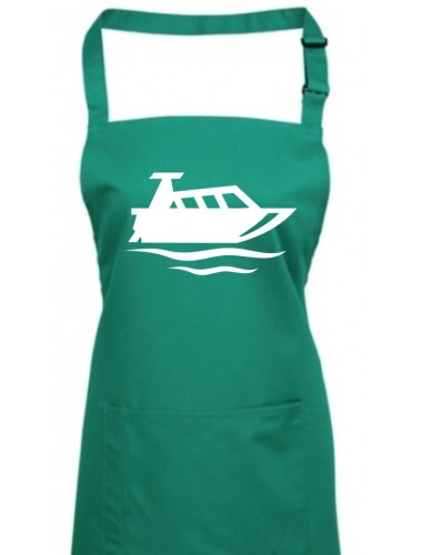 Kochschürze, Motorboot, Yacht, Boot, Kapitän, emerald