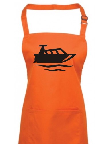 Kochschürze, Motorboot, Yacht, Boot, Kapitän, orange