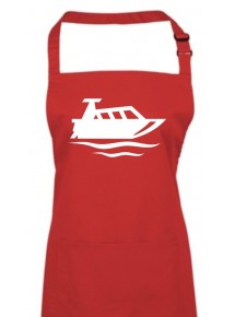 Kochschürze, Motorboot, Yacht, Boot, Kapitän, rot