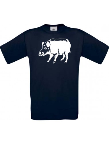 Cooles Kinder-Shirt Tiere Schwein Eber Sau Ferkel, blau, 104