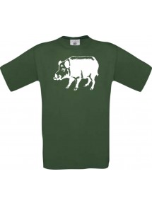 Cooles Kinder-Shirt Tiere Schwein Eber Sau Ferkel, dunkelgruen, 104
