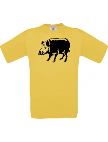 Cooles Kinder-Shirt Tiere Schwein Eber Sau Ferkel, gelb, 104
