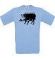 Cooles Kinder-Shirt Tiere Schwein Eber Sau Ferkel, hellblau, 104