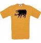 Cooles Kinder-Shirt Tiere Schwein Eber Sau Ferkel, orange, 104