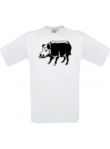 Cooles Kinder-Shirt Tiere Schwein Eber Sau Ferkel, weiss, 104