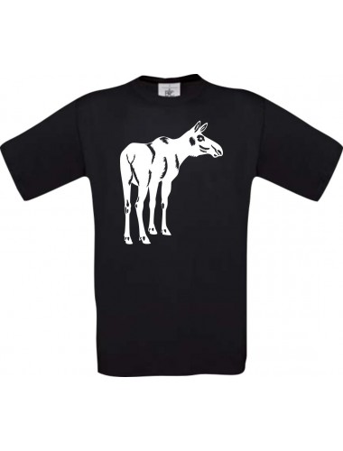 Cooles Kinder-Shirt Tiere Elch Elk, schwarz, 104