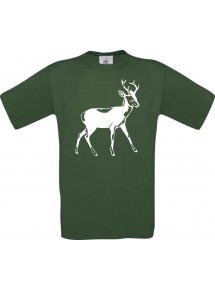 Cooles Kinder-Shirt Tiere Rehbock, Reh, dunkelgruen, 104