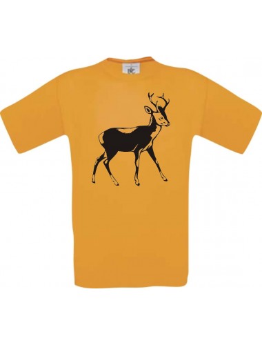 Cooles Kinder-Shirt Tiere Rehbock, Reh, orange, 104
