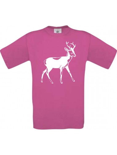 Cooles Kinder-Shirt Tiere Rehbock, Reh, pink, 104
