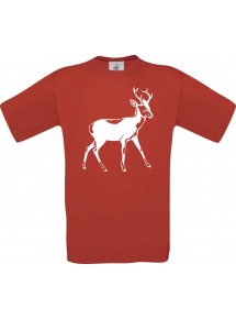Cooles Kinder-Shirt Tiere Rehbock, Reh, rot, 104