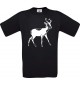 Cooles Kinder-Shirt Tiere Rehbock, Reh, schwarz, 104