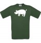 Cooles Kinder-Shirt Tiere Schwein, Eber, Sau, Ferkel, dunkelgruen, 104