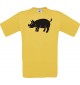 Cooles Kinder-Shirt Tiere Schwein, Eber, Sau, Ferkel, gelb, 104