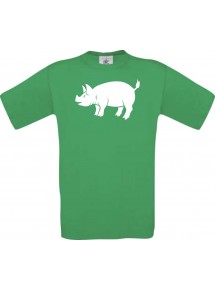 Cooles Kinder-Shirt Tiere Schwein, Eber, Sau, Ferkel, kellygreen, 104