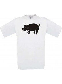 Cooles Kinder-Shirt Tiere Schwein, Eber, Sau, Ferkel, weiss, 104