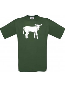 Cooles Kinder-Shirt Tiere Kuh, Bulle, dunkelgruen, 104