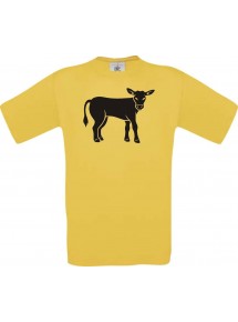 Cooles Kinder-Shirt Tiere Kuh, Bulle, gelb, 104