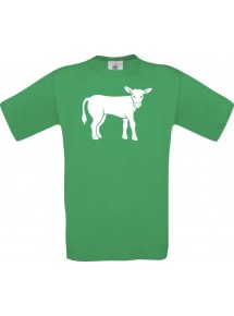 Cooles Kinder-Shirt Tiere Kuh, Bulle, kellygreen, 104