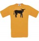 Cooles Kinder-Shirt Tiere Kuh, Bulle, orange, 104