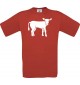 Cooles Kinder-Shirt Tiere Kuh, Bulle, rot, 104