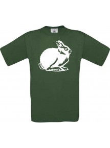 Cooles Kinder-Shirt Tiere Hase, Rammler, Häschen, dunkelgruen, 104