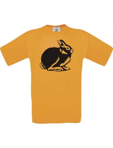 Cooles Kinder-Shirt Tiere Hase, Rammler, Häschen, orange, 104