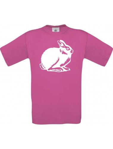 Cooles Kinder-Shirt Tiere Hase, Rammler, Häschen, pink, 104