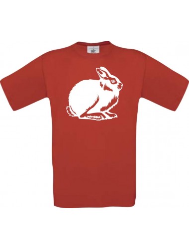 Cooles Kinder-Shirt Tiere Hase, Rammler, Häschen, rot, 104