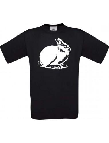 Cooles Kinder-Shirt Tiere Hase, Rammler, Häschen, schwarz, 104
