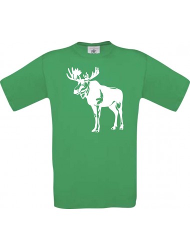 Cooles Kinder-Shirt Tiere Elch, Elk, Karibus, kellygreen, 104