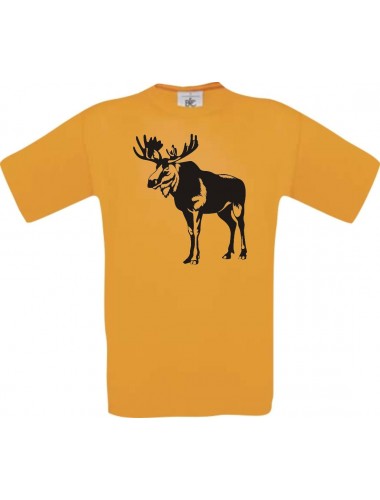 Cooles Kinder-Shirt Tiere Elch, Elk, Karibus, orange, 104