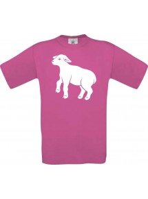 Cooles Kinder-Shirt Tiere Schäfchen, Schaf, pink, 104