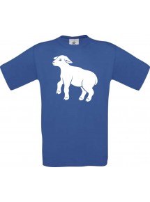 Cooles Kinder-Shirt Tiere Schäfchen, Schaf, royalblau, 104