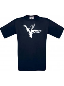 Cooles Kinder-Shirt Tiere Wildgans, Duck, Ente, Goose, blau, 104