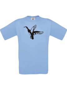 Cooles Kinder-Shirt Tiere Wildgans, Duck, Ente, Goose, hellblau, 104