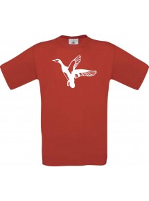 Cooles Kinder-Shirt Tiere Wildgans, Duck, Ente, Goose, rot, 104