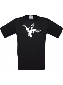 Cooles Kinder-Shirt Tiere Wildgans, Duck, Ente, Goose, schwarz, 104