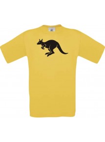 Cooles Kinder-Shirt Tiere Känguru Roo, gelb, 104