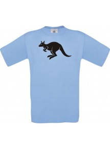 Cooles Kinder-Shirt Tiere Känguru Roo, hellblau, 104