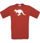 Cooles Kinder-Shirt Tiere Känguru Roo, rot, 104