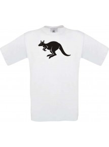 Cooles Kinder-Shirt Tiere Känguru Roo, weiss, 104