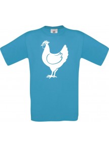 Cooles Kinder-Shirt Tiere Hahn, Chicken, atoll, 104