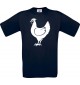 Cooles Kinder-Shirt Tiere Hahn, Chicken, blau, 104