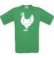 Cooles Kinder-Shirt Tiere Hahn, Chicken, kellygreen, 104