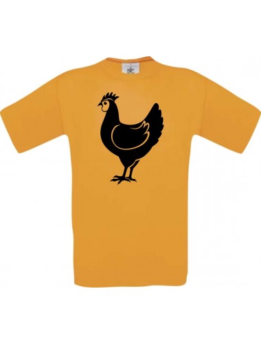 Cooles Kinder-Shirt Tiere Hahn, Chicken, orange, 104
