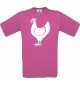 Cooles Kinder-Shirt Tiere Hahn, Chicken, pink, 104