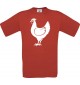 Cooles Kinder-Shirt Tiere Hahn, Chicken, rot, 104