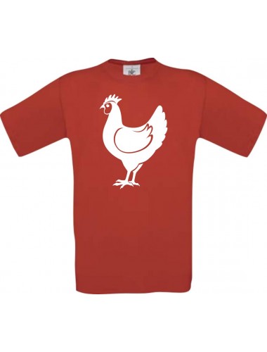 Cooles Kinder-Shirt Tiere Hahn, Chicken, rot, 104