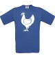 Cooles Kinder-Shirt Tiere Hahn, Chicken, royalblau, 104