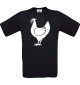 Cooles Kinder-Shirt Tiere Hahn, Chicken, schwarz, 104